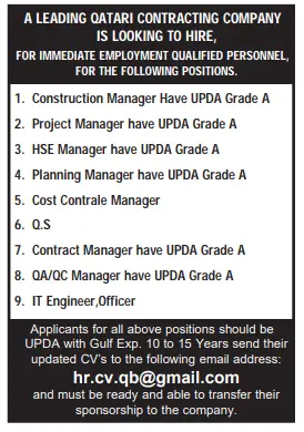 1 Gulf Times Classified Jobs - 02 June 2024