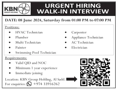 4 4 Gulf Times Classified Jobs - 06 June 2024