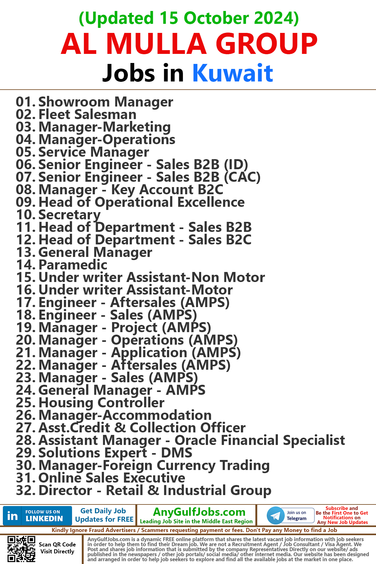 AL MULLA GROUP Jobs in Kuwait