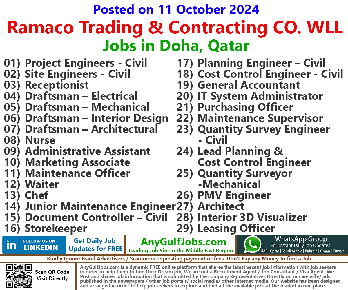 Ramaco Trading & Contracting Co. WLL Jobs | Careers - Doha, Qatar