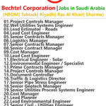 Bechtel Corporation Jobs in Saudi Arabia (NEOM Tabouk Riyadh Ras Al Khair Sharma)