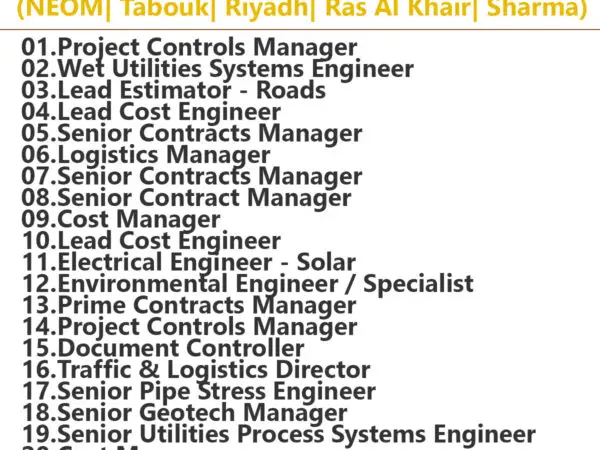 Bechtel Corporation Jobs in Saudi Arabia (NEOM Tabouk Riyadh Ras Al Khair Sharma)