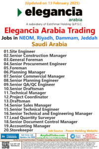 Elegancia Arabia Trading Jobs | Careers - NEOM, Riyadh - Saudi Arabia