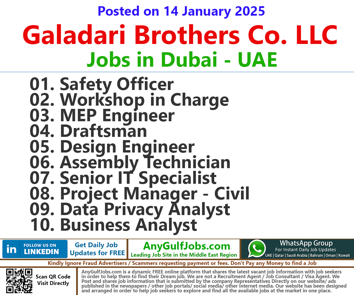 Galadari Brothers Co. LLC Jobs | Careers - Dubai, UAE