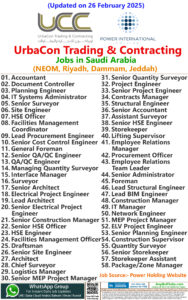 UCC | UrbaCon Trading & Contracting Jobs | Careers - Saudi Arabia