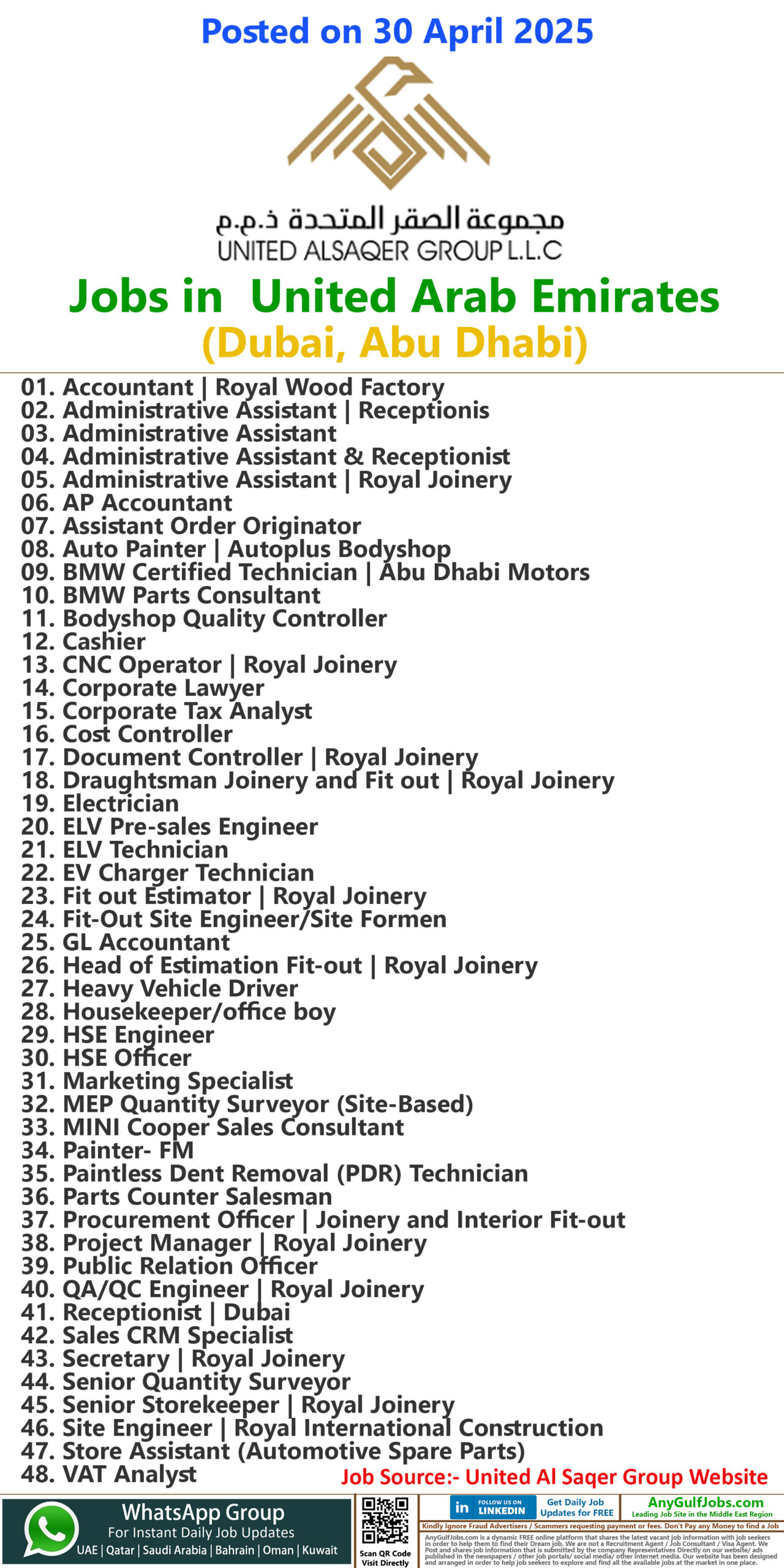 United Al Saqer Group Jobs | Careers - Dubai, UAE