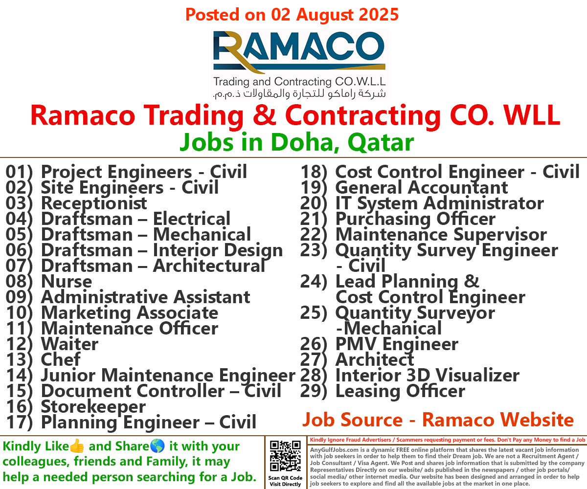 Ramaco Trading & Contracting Co. WLL Jobs | Careers - Doha, Qatar