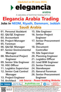 Elegancia Arabia Trading Jobs | Careers - NEOM, Riyadh - Saudi Arabia