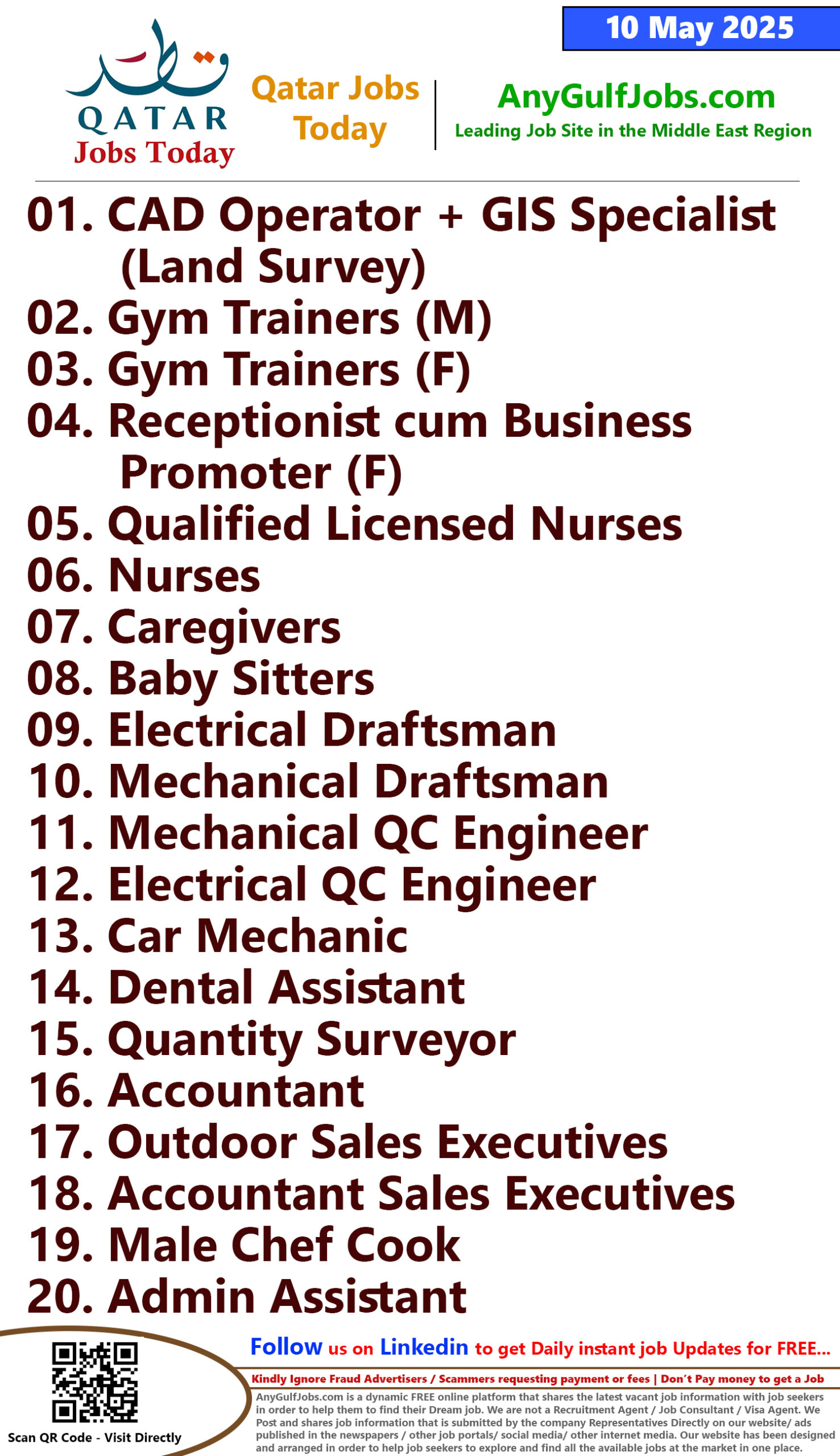 Qatar Jobs Today Published on 10 May 2025