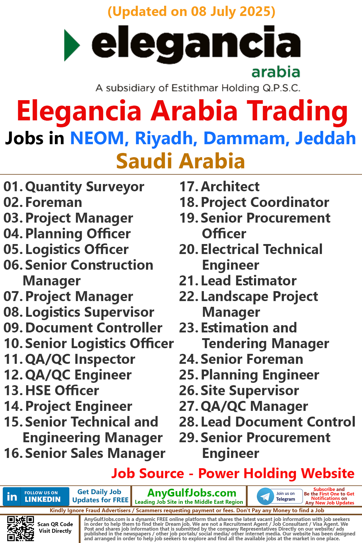 Elegancia Arabia Trading Jobs | Careers - NEOM, Riyadh - Saudi Arabia