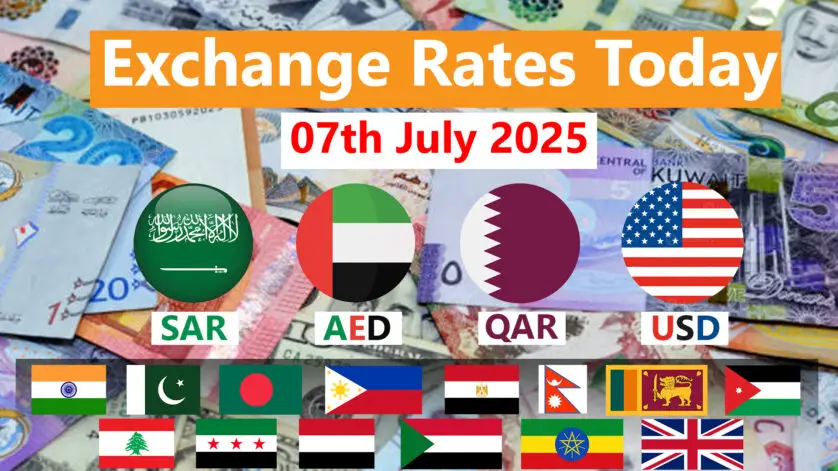 Gulf Exchange Rate - 7th July 2025