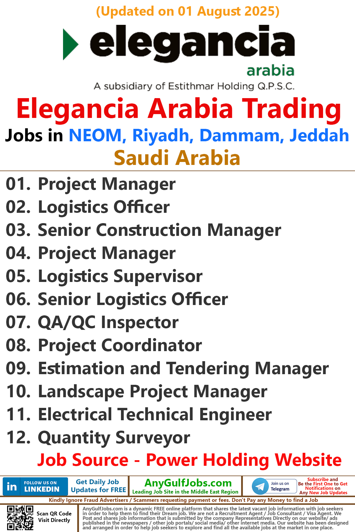 Elegancia Arabia Trading Jobs | Careers - NEOM, Riyadh - Saudi Arabia
