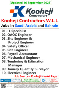 Kooheji Contractors W.L.L Jobs | Careers - Saudi Arabia and Bahrain