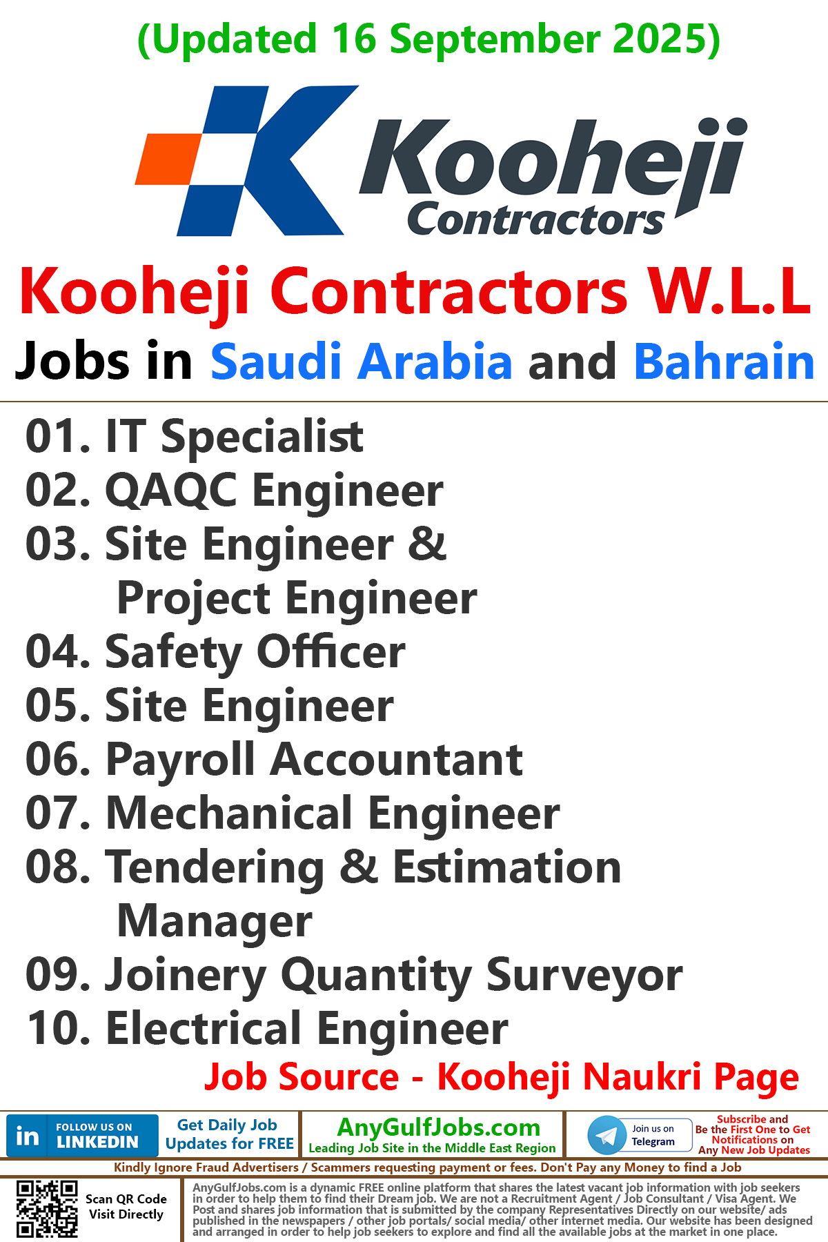 Kooheji Contractors W.L.L Jobs | Careers - Saudi Arabia and Bahrain