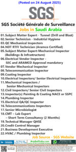 SGS Job Vacancies - Saudi Arabia - KSA
