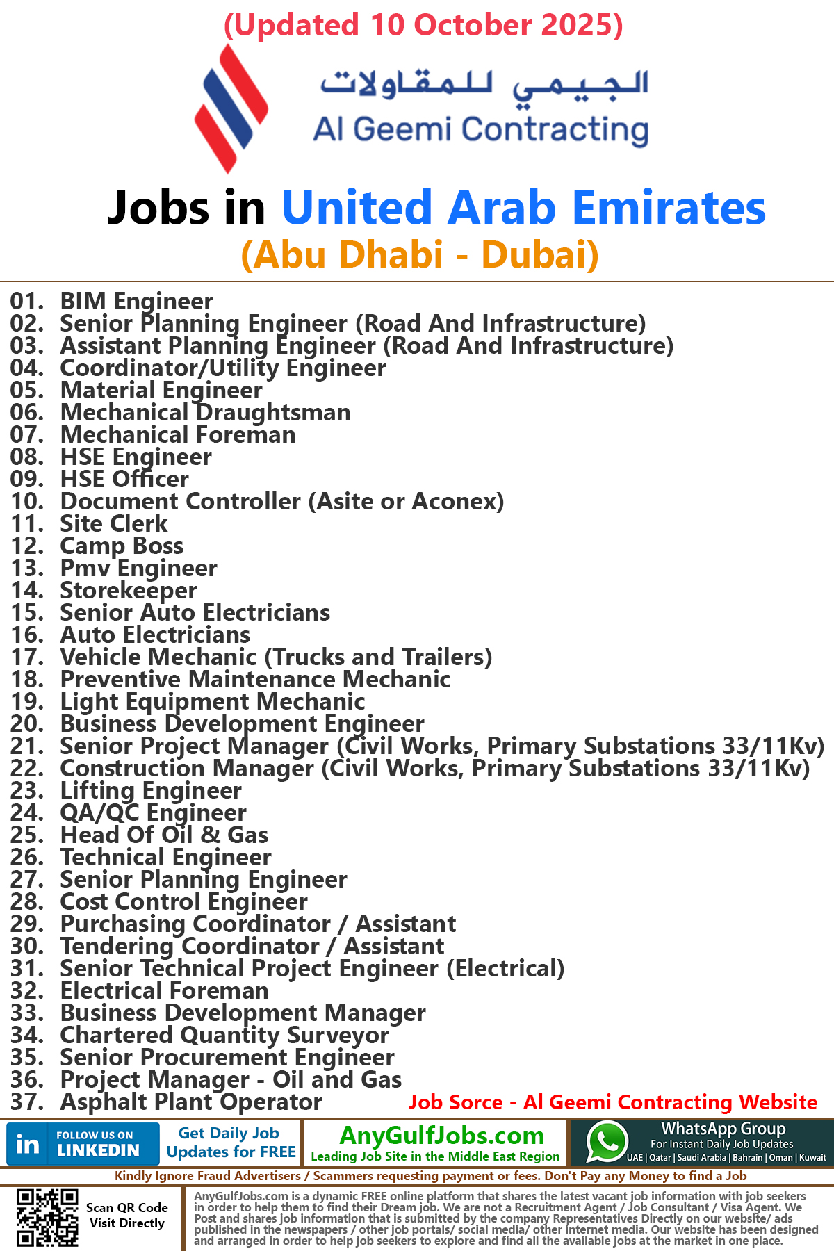 Al Geemi Contracting Jobs in United Arab Emirates