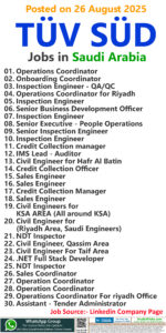 TÜV SÜD Job Vacancies - Saudi Arabia - KSA