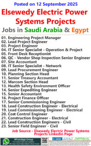 Elsewedy Electric Power Systems Projects Jobs | Careers - Saudi Arabia & Egypt 26 Elsewedy Electric Power Systems Projects Jobs | Careers - Saudi Arabia & Egypt