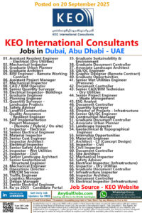 KEO Job Vacancies in Dubai, Abu Dhabi - UAE 7 KEO Job Vacancies in Dubai, Abu Dhabi - UAE
