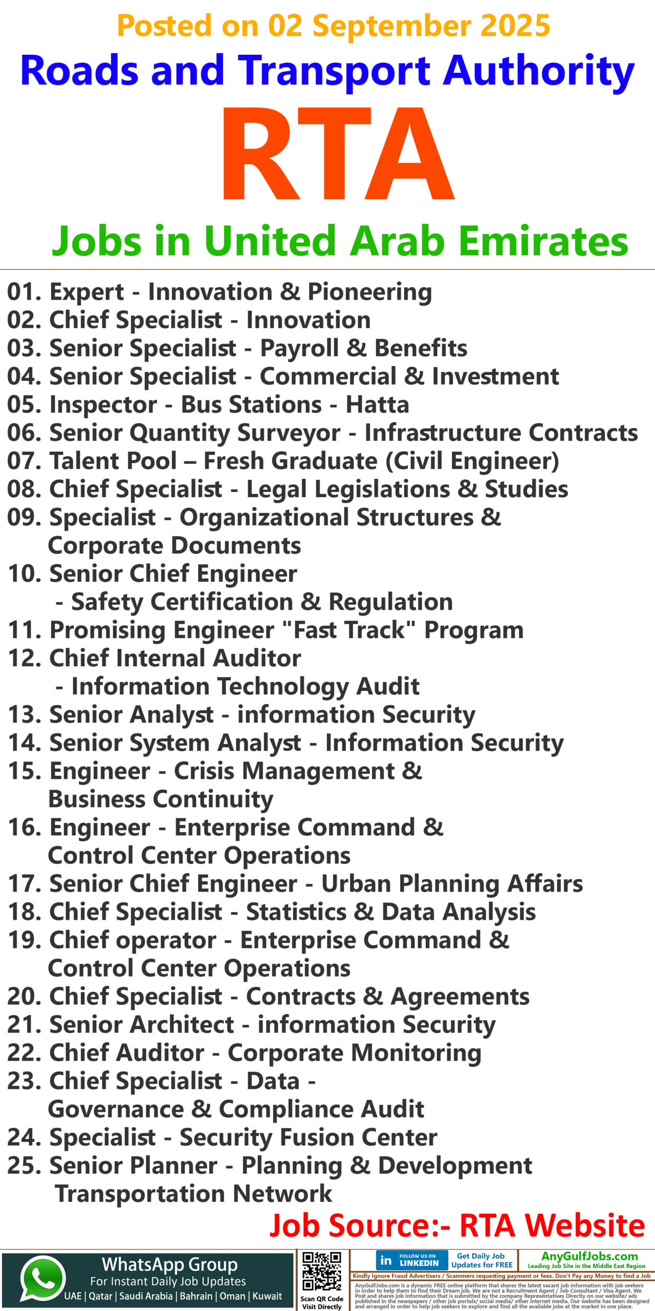 Roads and Transport Authority Jobs | Careers - United Arab Emirates