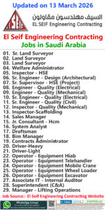 El Seif Engineering Contracting Jobs | Careers - Saudi Arabia