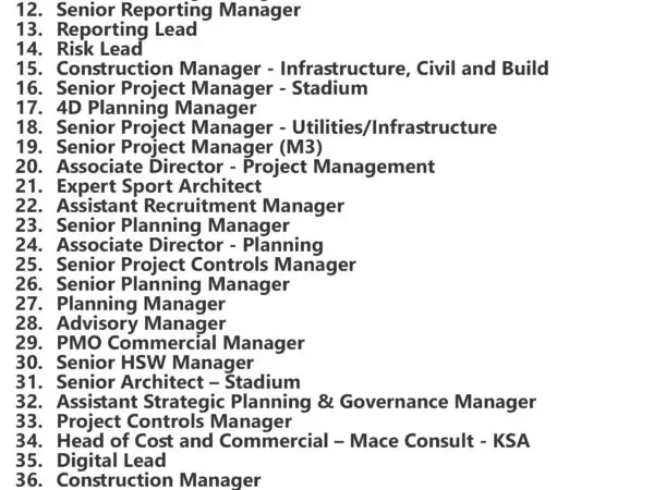 Mace Jobs | Careers - Saudi Arabia