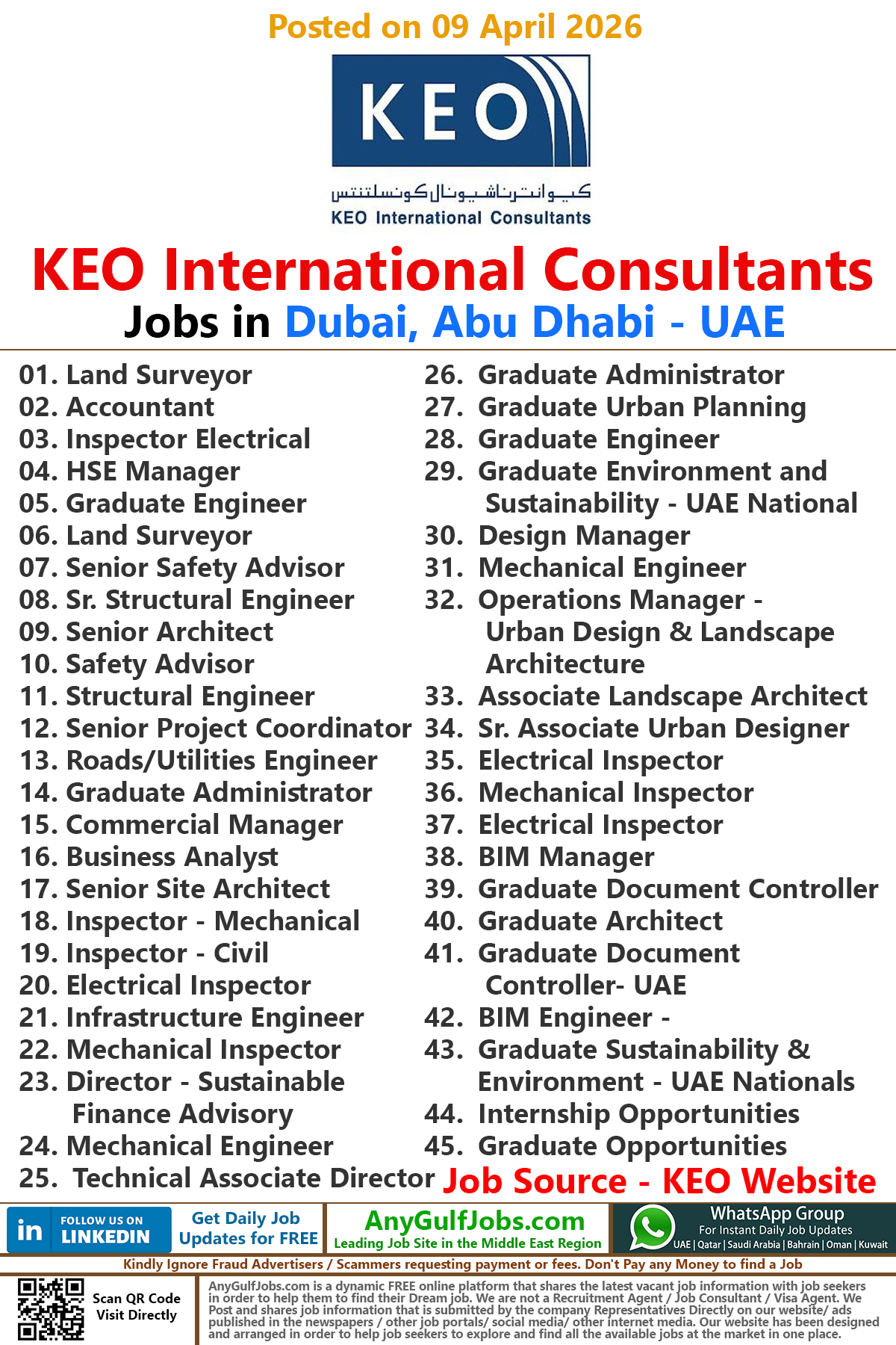 KEO International Consultants Jobs in Dubai, Abu Dhabi - UAE