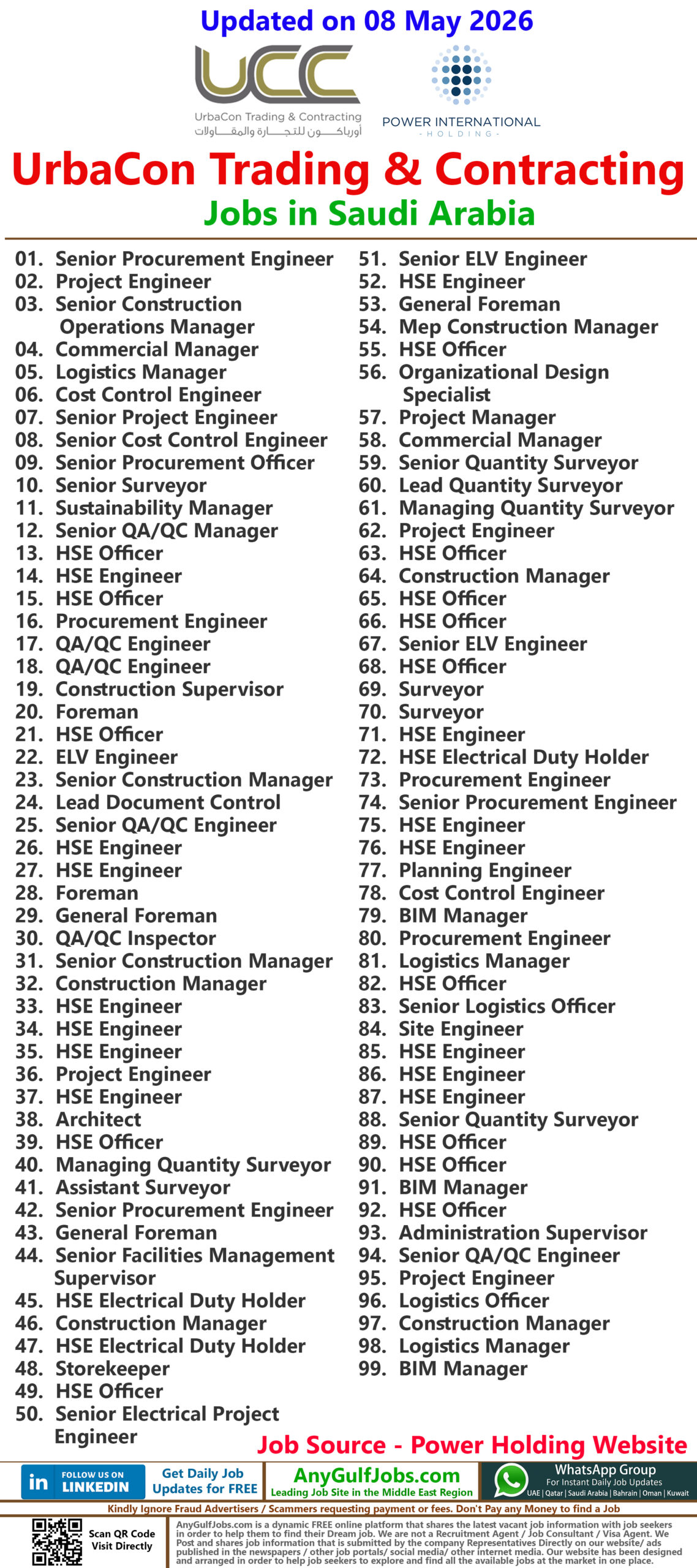UrbaCon Trading & Contracting Jobs in Saudi Arabia